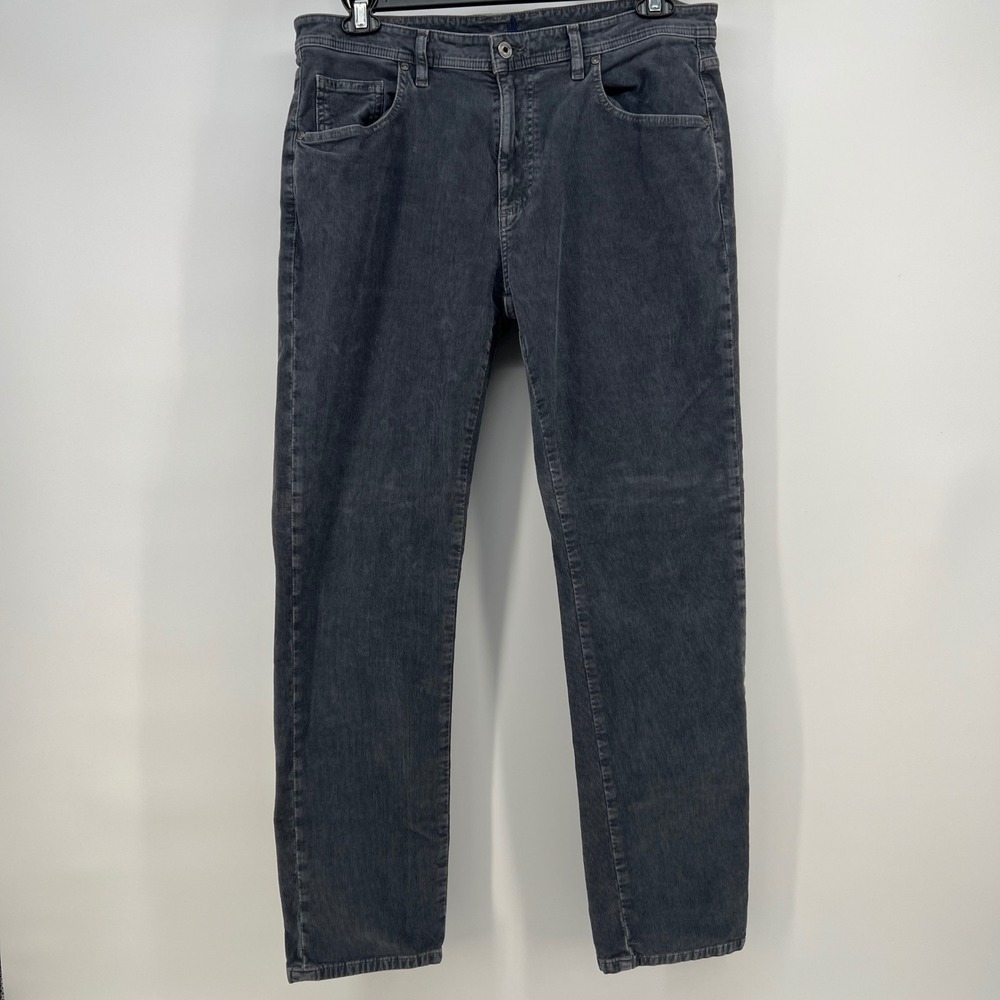 Johnnie-O Mens Corduroy 5-Pocket Pants Charcoal Grey 35x30 Straight Leg Stretch